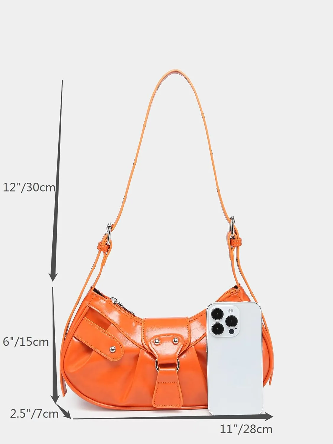 Verdusa Women's Pleated Hobo Shoulder Bag PU Leather Clutch Handbag