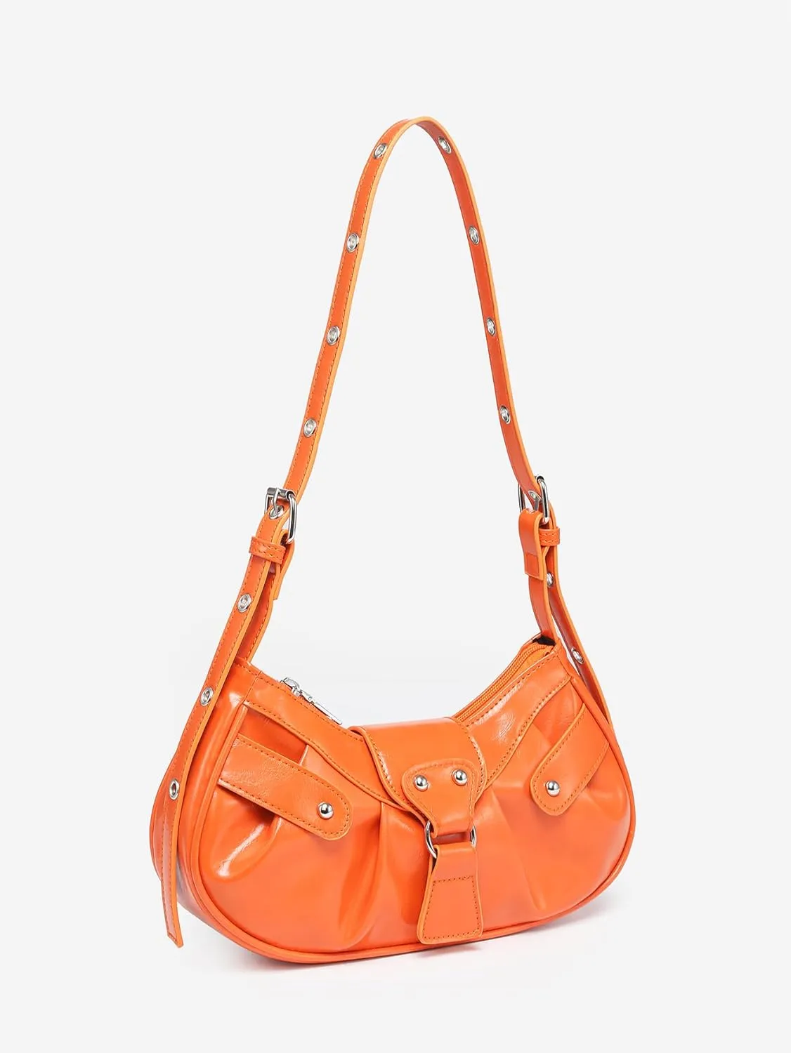 Verdusa Women's Pleated Hobo Shoulder Bag PU Leather Clutch Handbag