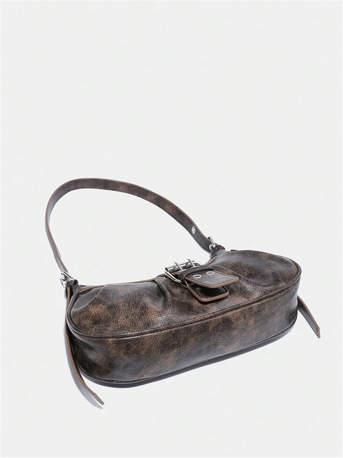 Verdusa Women's Punk Rivet PU Leather Shoulder Bags Casual Hobo Handbag