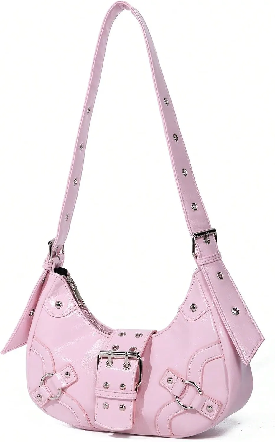 Verdusa Women's Studded PU Leather Clutch Shoulder Tote Handbag Adjustable Strap Boho Bags