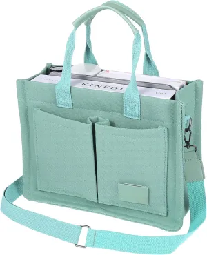 Versatile Canvas Tote Bag For Women and Men with Pockets 1 PC Waterproof Tote Bag For Work Teacher Gym and Travel Bag Multi Pocket Tote Bag With Zipper Canvas Tote Bag Work Tote Bags Vacation Handbags