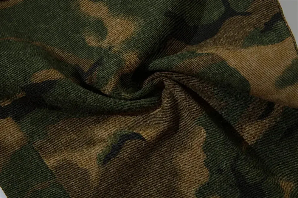 Vintage Camouflage Multi-Pocket Baggy Overalls