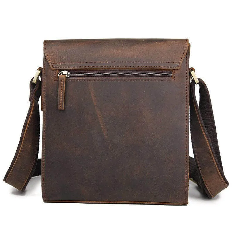 Vintage Crazy Horse Leather Crossbody Bag