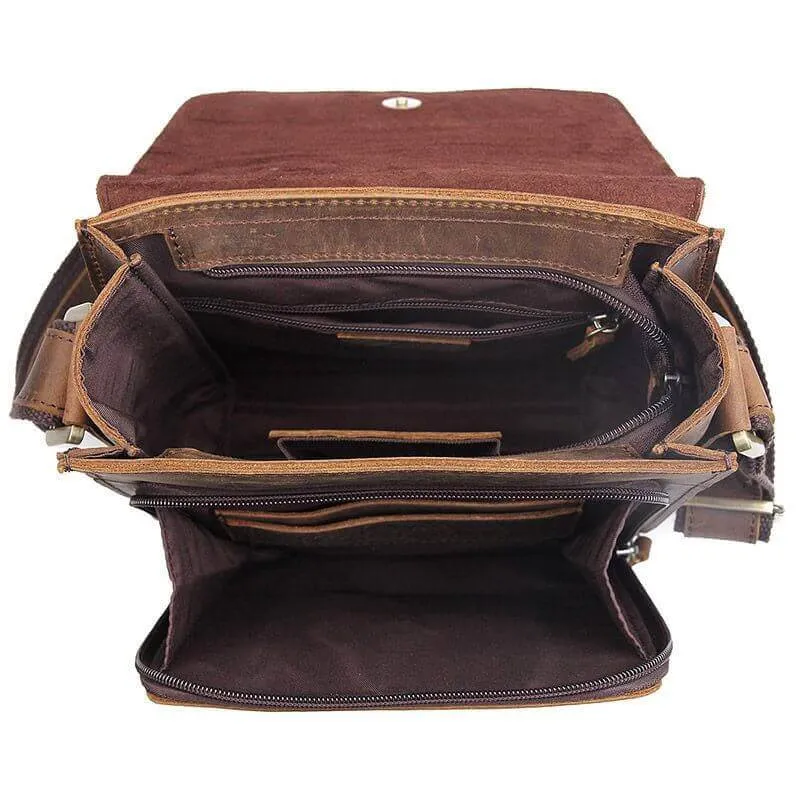 Vintage Crazy Horse Leather Crossbody Bag