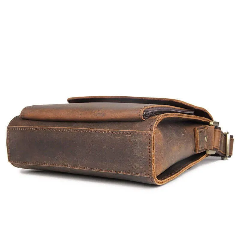 Vintage Crazy Horse Leather Crossbody Bag