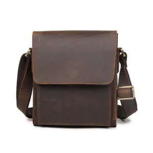Vintage Crazy Horse Leather Crossbody Bag