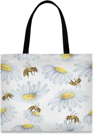Visesunny Floral Beach Tote Stylish Travel Shopping Duty Bag with Long Handles