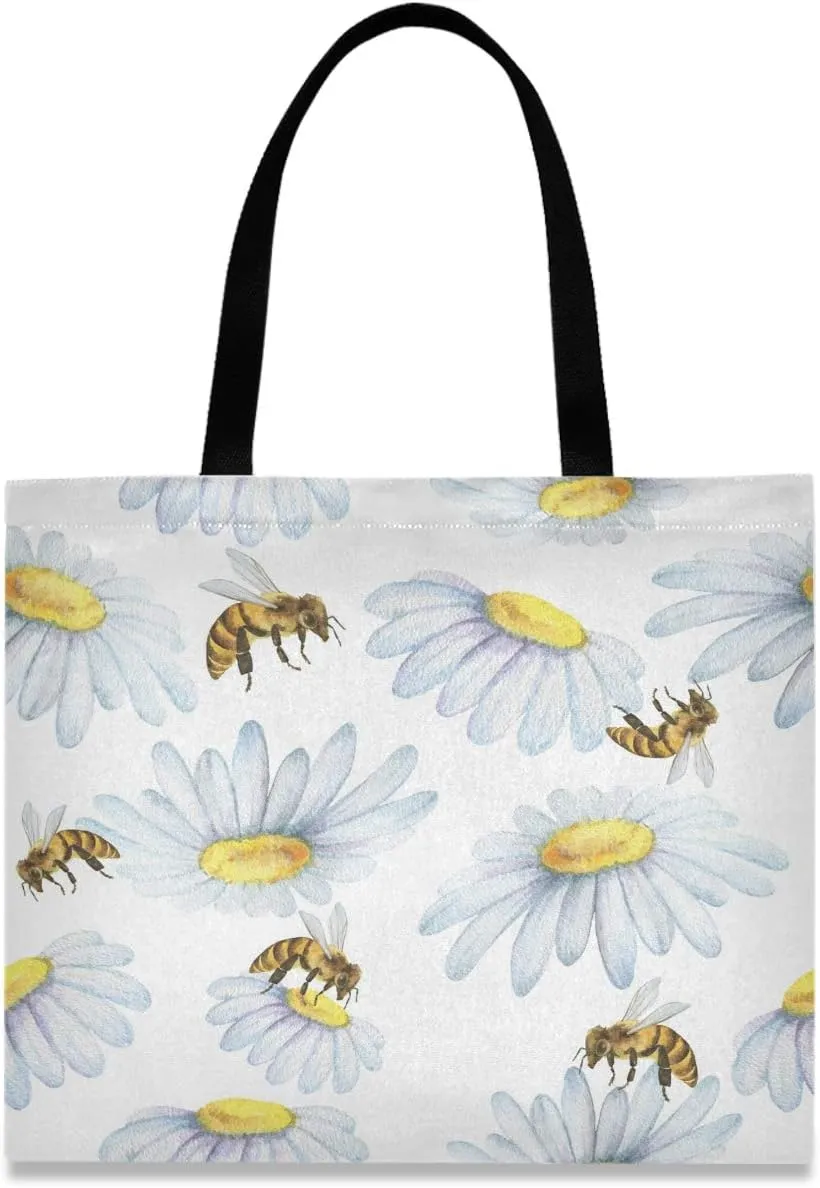 Visesunny Floral Beach Tote Stylish Travel Shopping Duty Bag with Long Handles