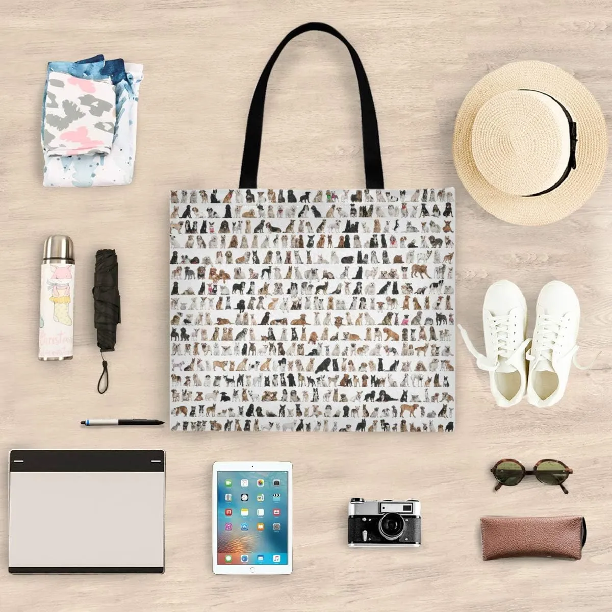 visesunny Large Tote Bag Shoulder Bag Shopping Casual Travel Bag Handbags for Women Lady Girl Teens Gym Beach Daily