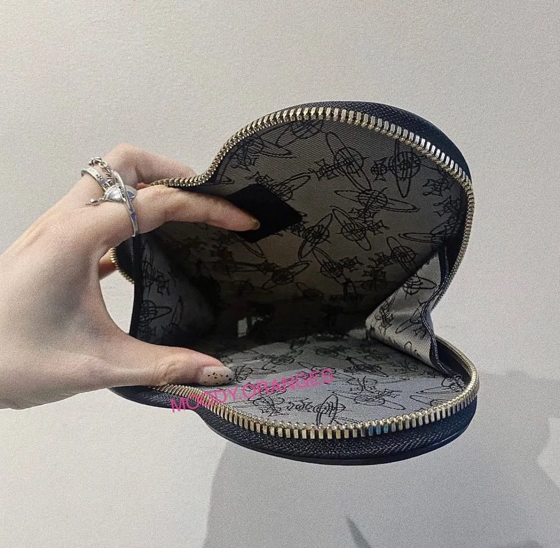 Vivienne Westwood New Heart Saffiano Leather Shoulder Bag