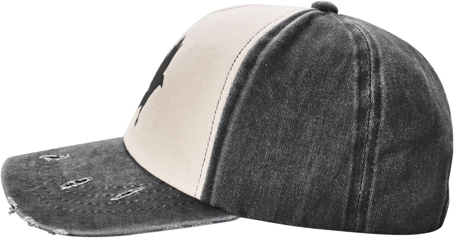 Washed Crow Raven Black Bird Animal Baseball Cap Adjustable Denim Hat for Men Women