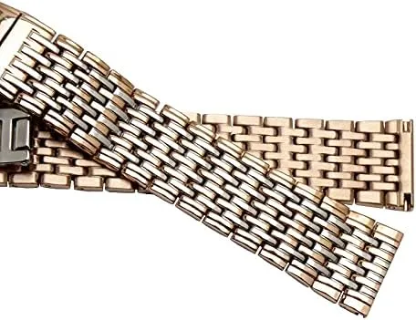 Watch Straps Stainless Steel Watchbands 13mm 18mm Thin Metal Watch Chain Replacement Female Strap Replacement Strap (Color : Gold, Size : 20mm)