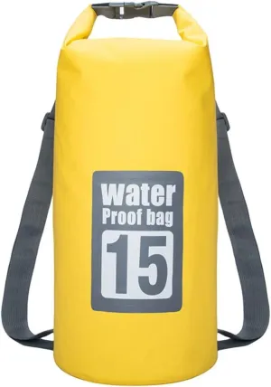 Waterproof Dry Bag, Floating Waterproof Dry Bag, Roll Top Dry Compression Sack with Adjustable Shoulder Straps (Color : Yellow)
