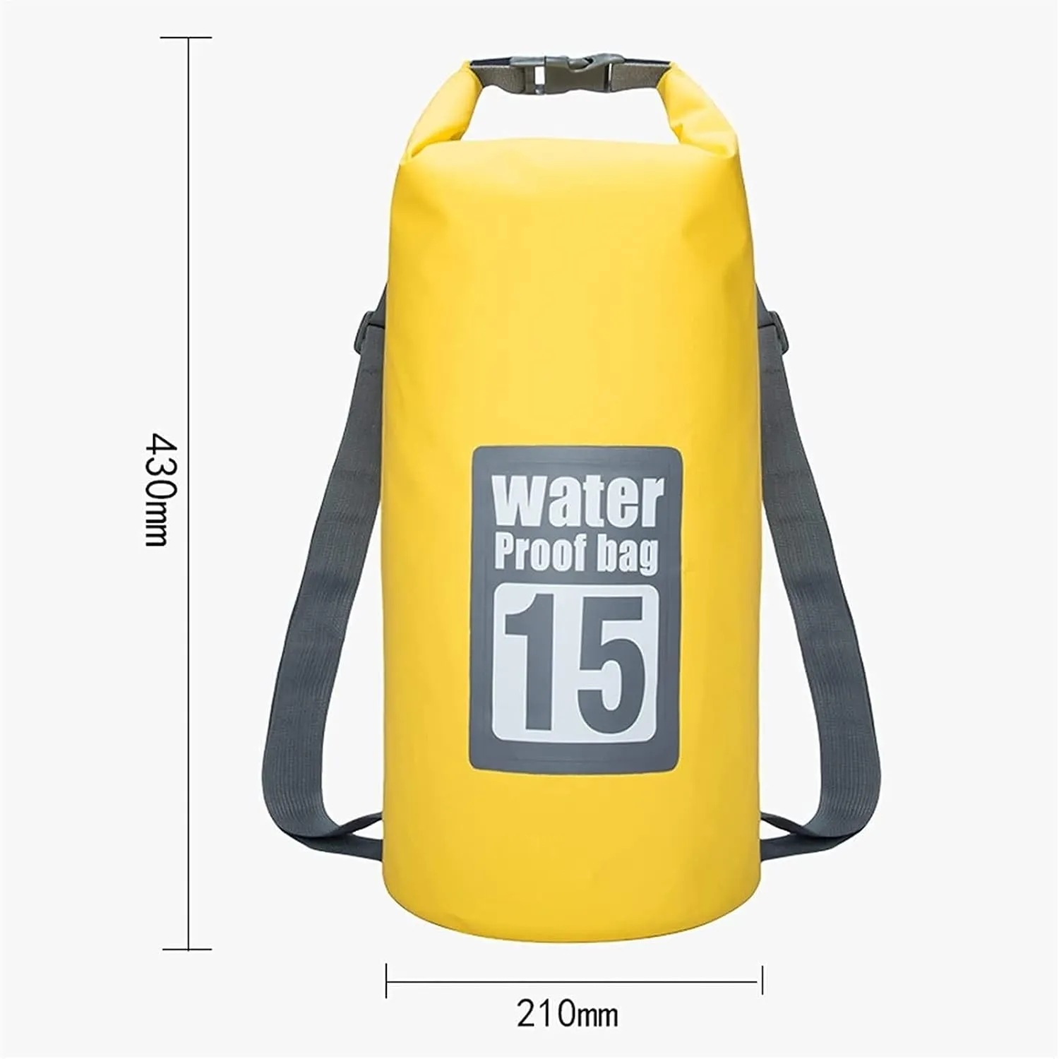 Waterproof Dry Bag, Floating Waterproof Dry Bag, Roll Top Dry Compression Sack with Adjustable Shoulder Straps (Color : Yellow)