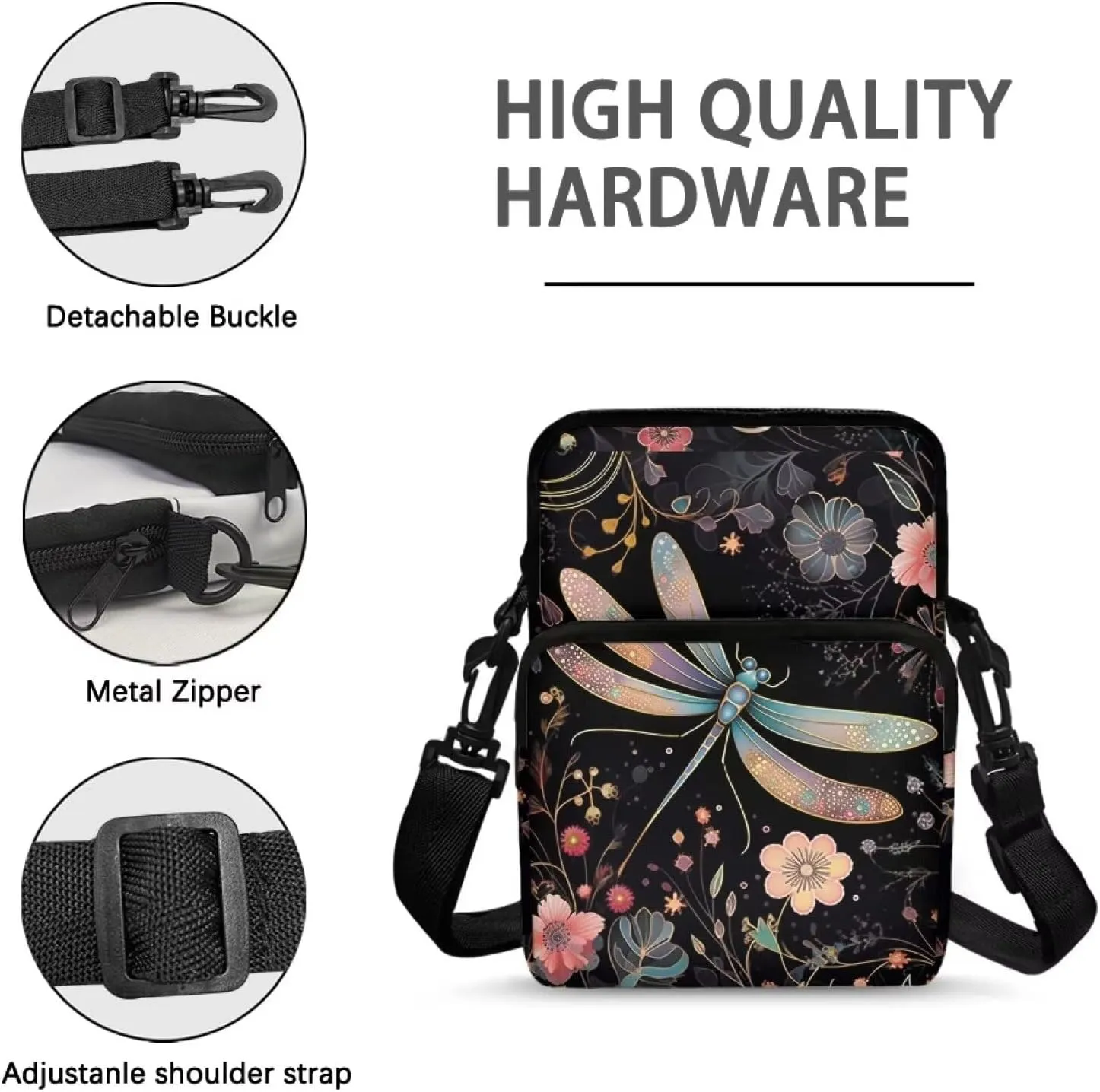 WELLFLYHOM Small Crossbody Bag for Men Women Phone Purse Over Shoulder Handbag Messenger Pouch