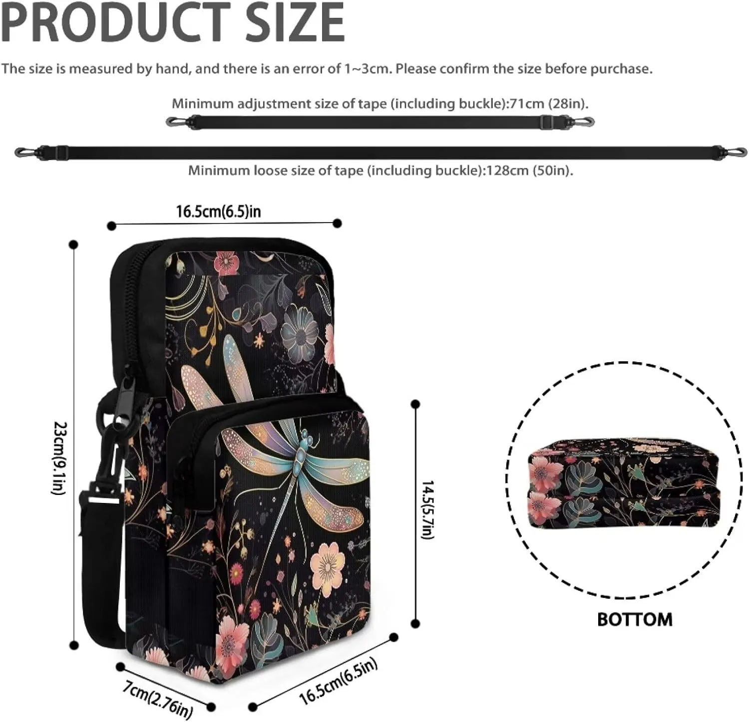 WELLFLYHOM Small Crossbody Bag for Men Women Phone Purse Over Shoulder Handbag Messenger Pouch