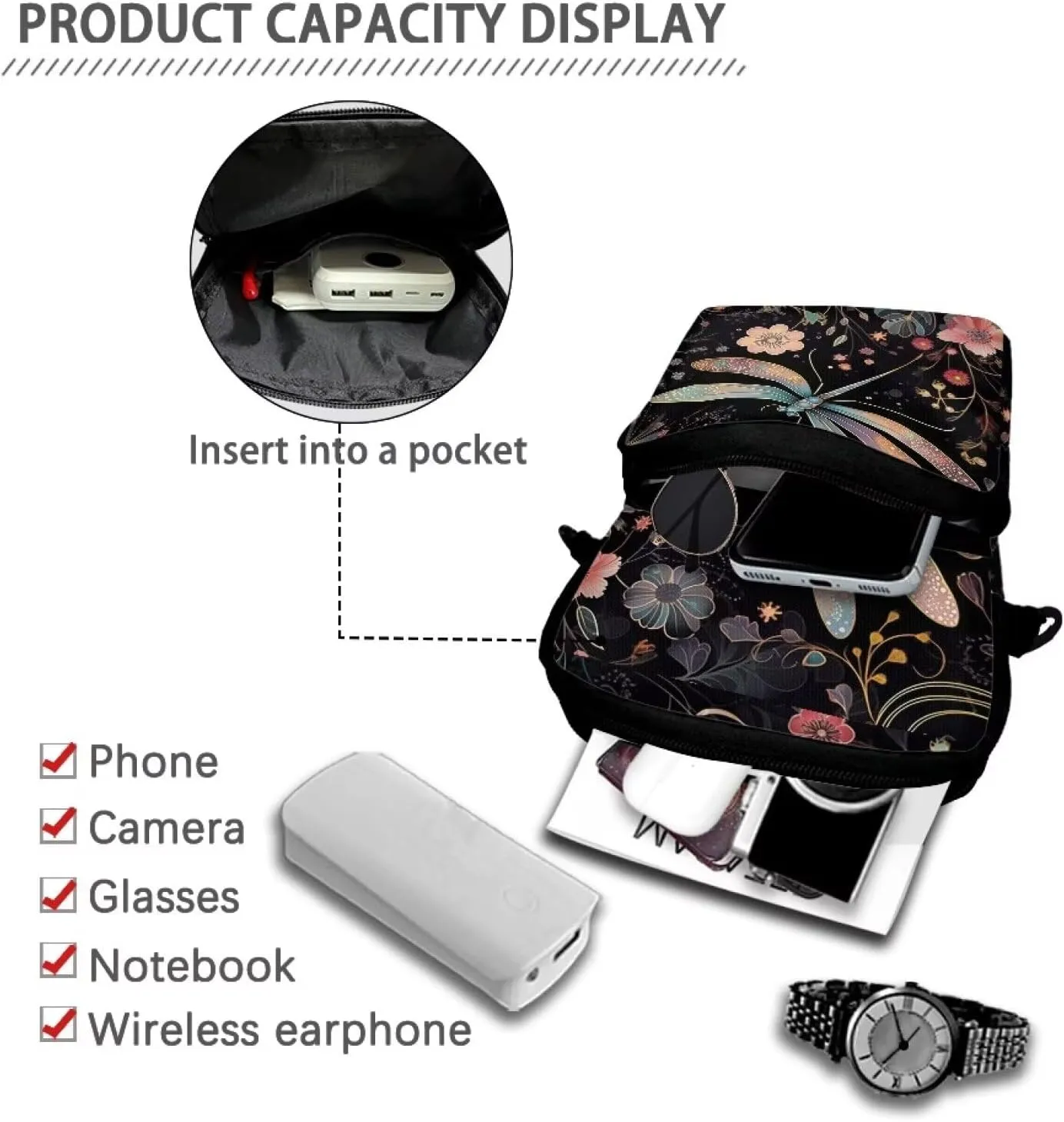 WELLFLYHOM Small Crossbody Bag for Men Women Phone Purse Over Shoulder Handbag Messenger Pouch