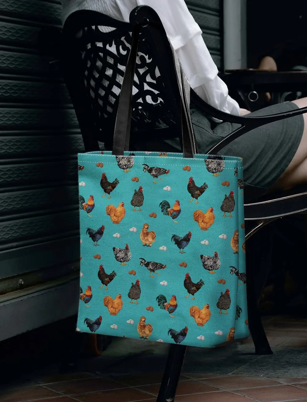 WIRESTER Big Tote Bag With Inner Pocket, Reusable Canvas Tote Bag for Women Girl, Beach Bag, Grocery Shopping Bag, Travel Bag