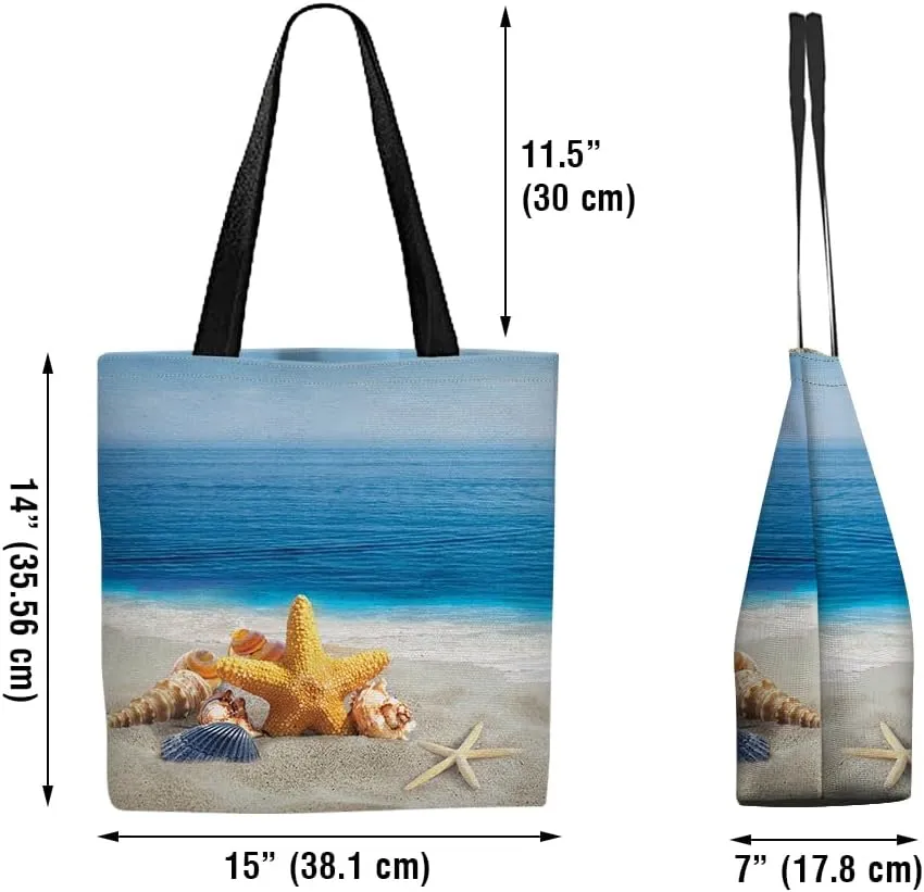 WIRESTER Big Tote Bag With Inner Pocket, Reusable Canvas Tote Bag for Women Girl, Beach Bag, Grocery Shopping Bag, Travel Bag