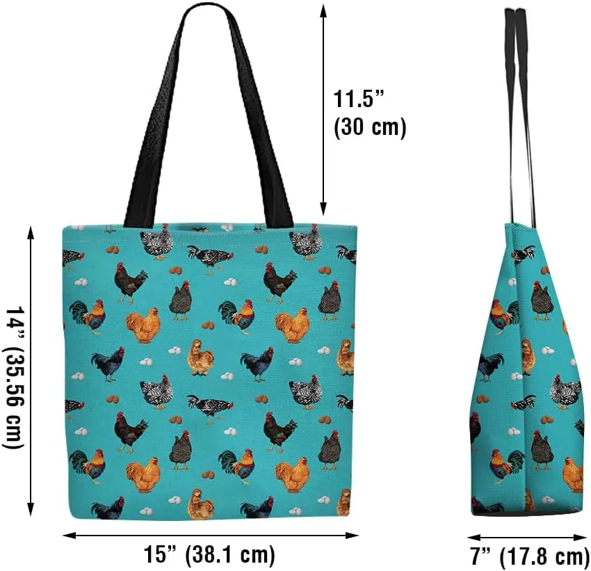 WIRESTER Big Tote Bag With Inner Pocket, Reusable Canvas Tote Bag for Women Girl, Beach Bag, Grocery Shopping Bag, Travel Bag