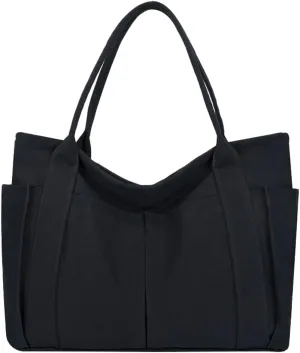 Women Canvas Tote Bags Large Shoulder Hobo Bags Handbags Purse Satchel Purses Multi-pockets Casual Work Bags