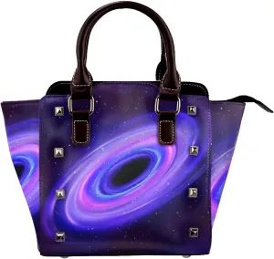 Women Fashion Tote Bag PU Leather Rivet Studded Ladies Purse Shoulder Bag Satchel Work Shopping Bag