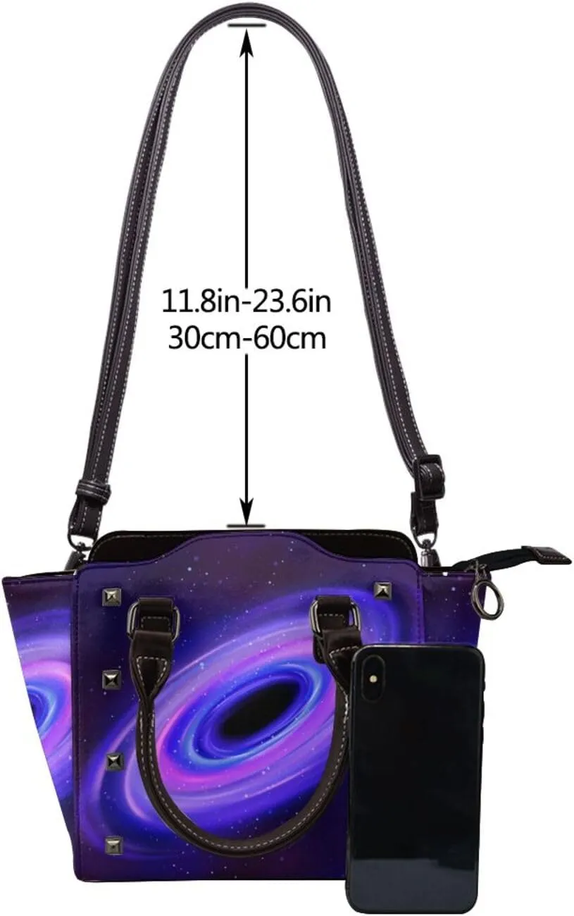 Women Fashion Tote Bag PU Leather Rivet Studded Ladies Purse Shoulder Bag Satchel Work Shopping Bag