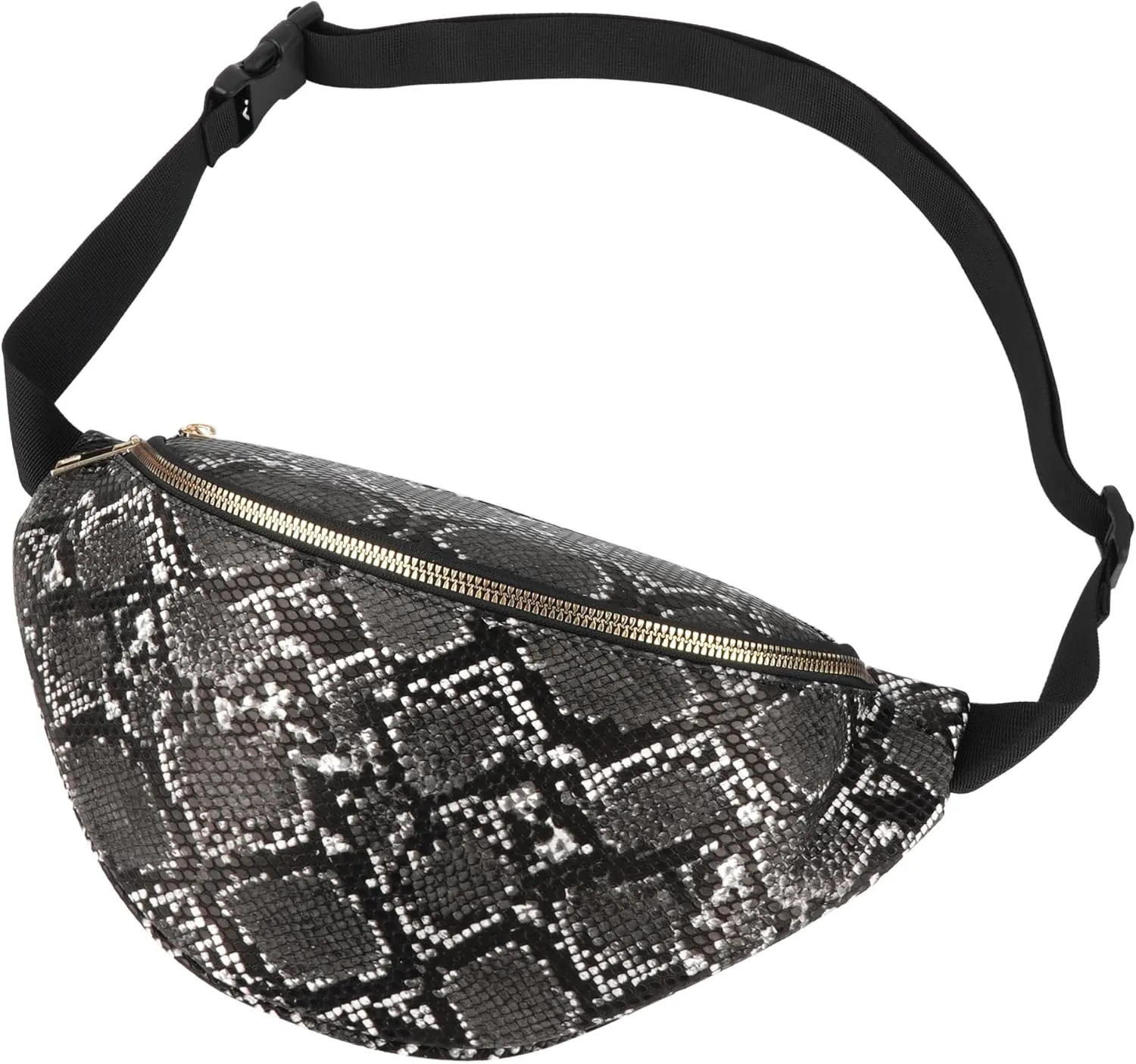 Women Girls Fanny Pack Fashion Snakeskin Print Pattern Waist Bag Adjustable Crossbody Purse Phone Pouch