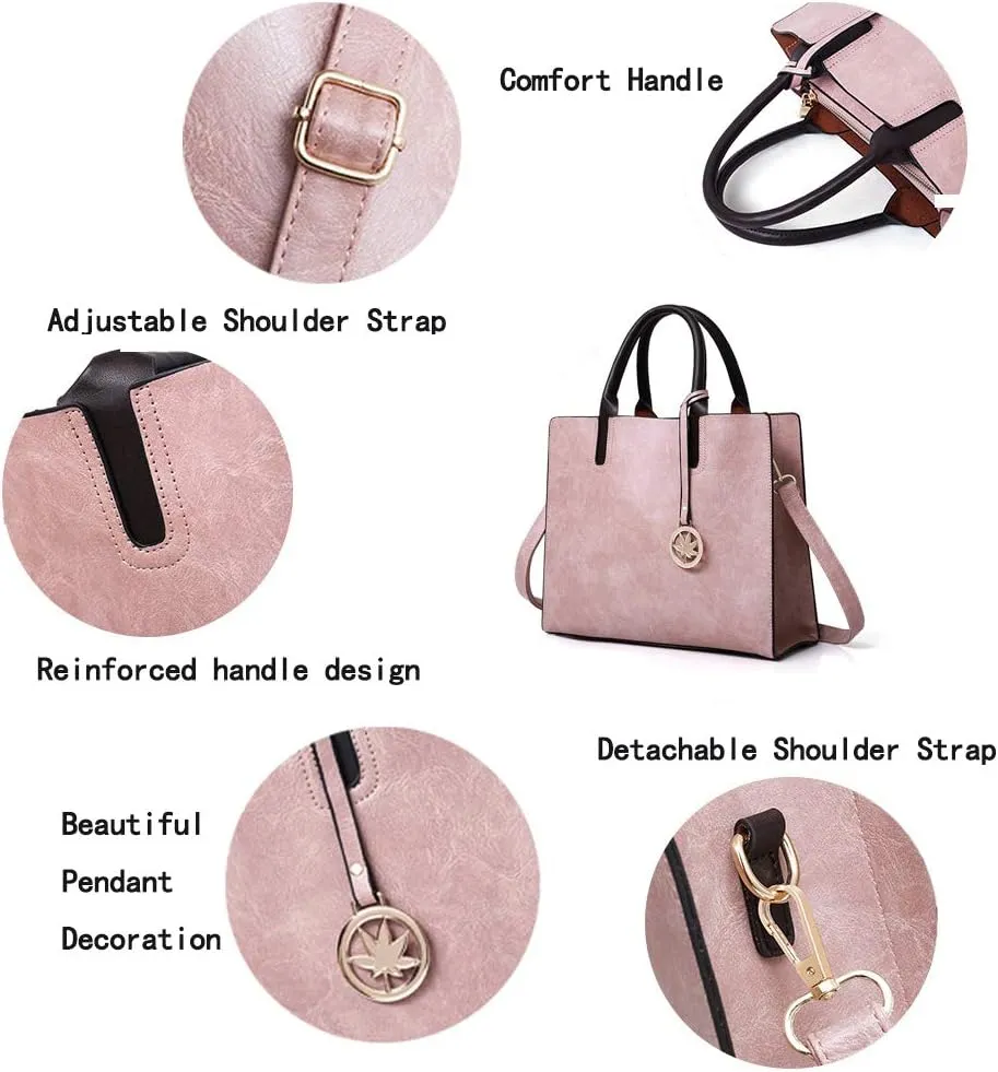 Women Handbags Sets 3 Pcs Large Capacity Handbag Chain Shoulder Bag Clutch Purse