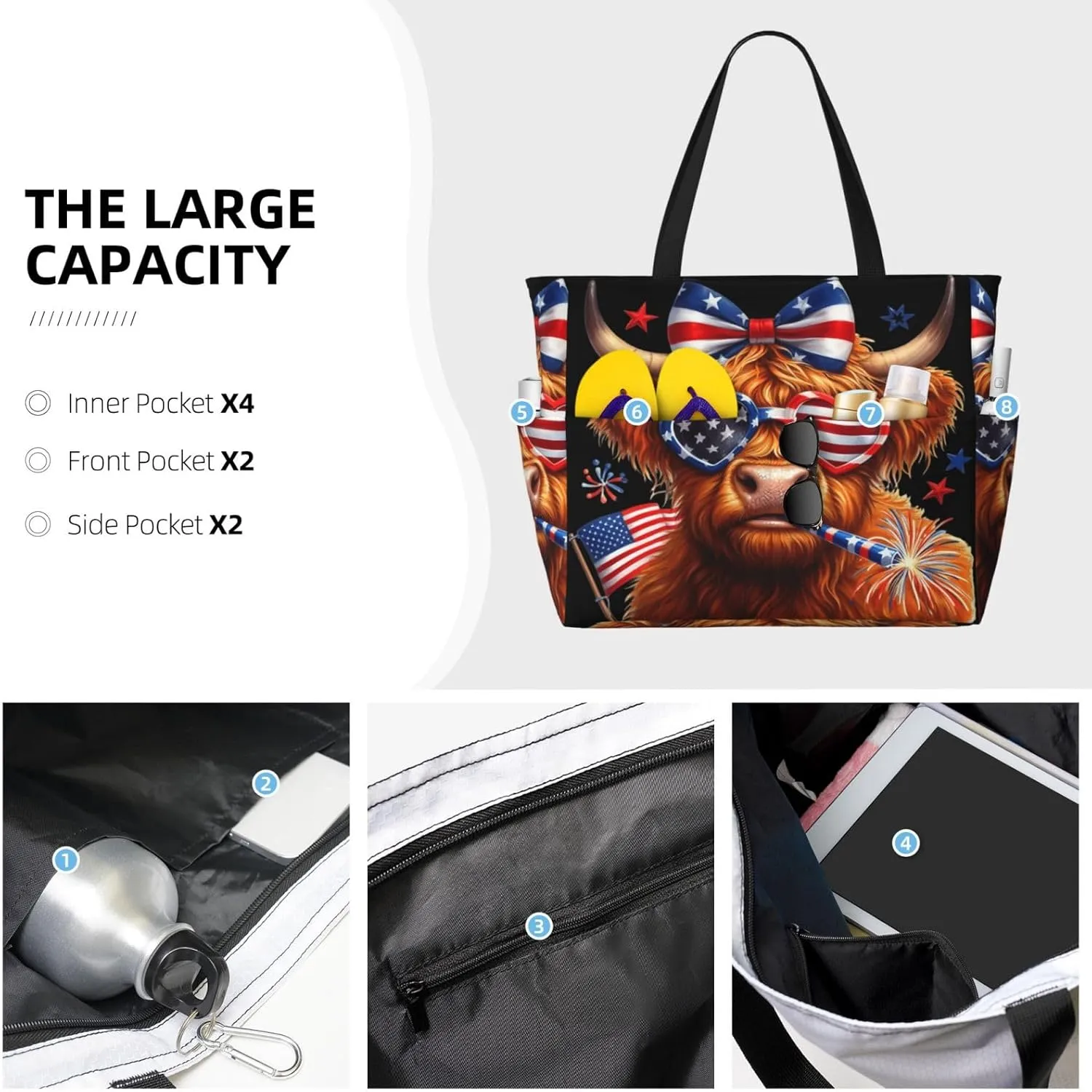 Women Large Beach Bag Travel Weekender Foldable Tote Bag for Pool Beach Vacation Gym
