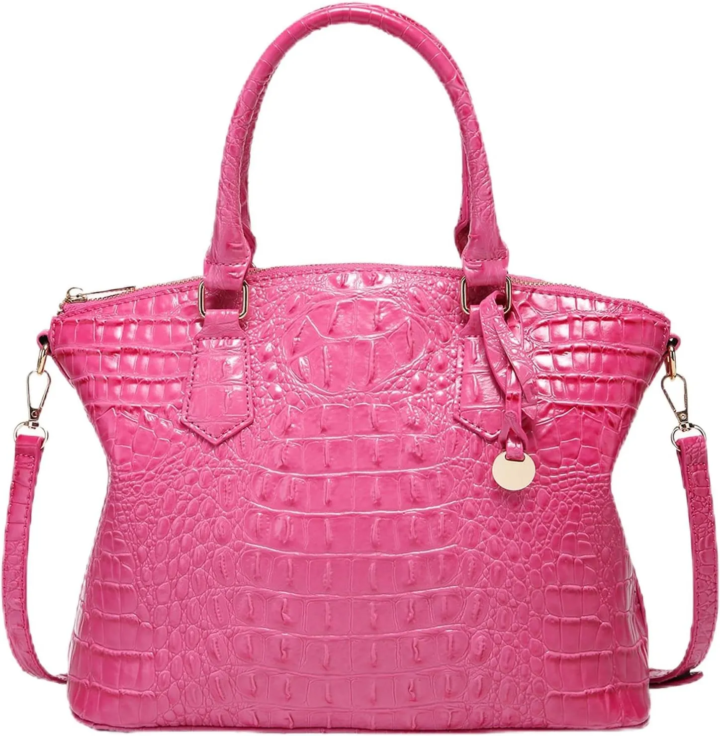 Women Purse Vegan Leather Crocodile-Embossed Pattern With Removable Shoulder Strap Top Handle Large Shoulder Bags