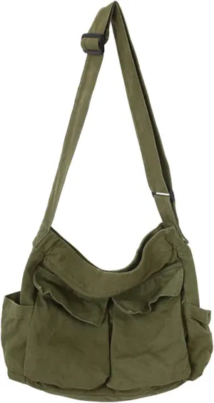 Women Shoulder Bags Canvas Tote Bag Handbag Large Hobo with Pockets Work Bags for Women and Men