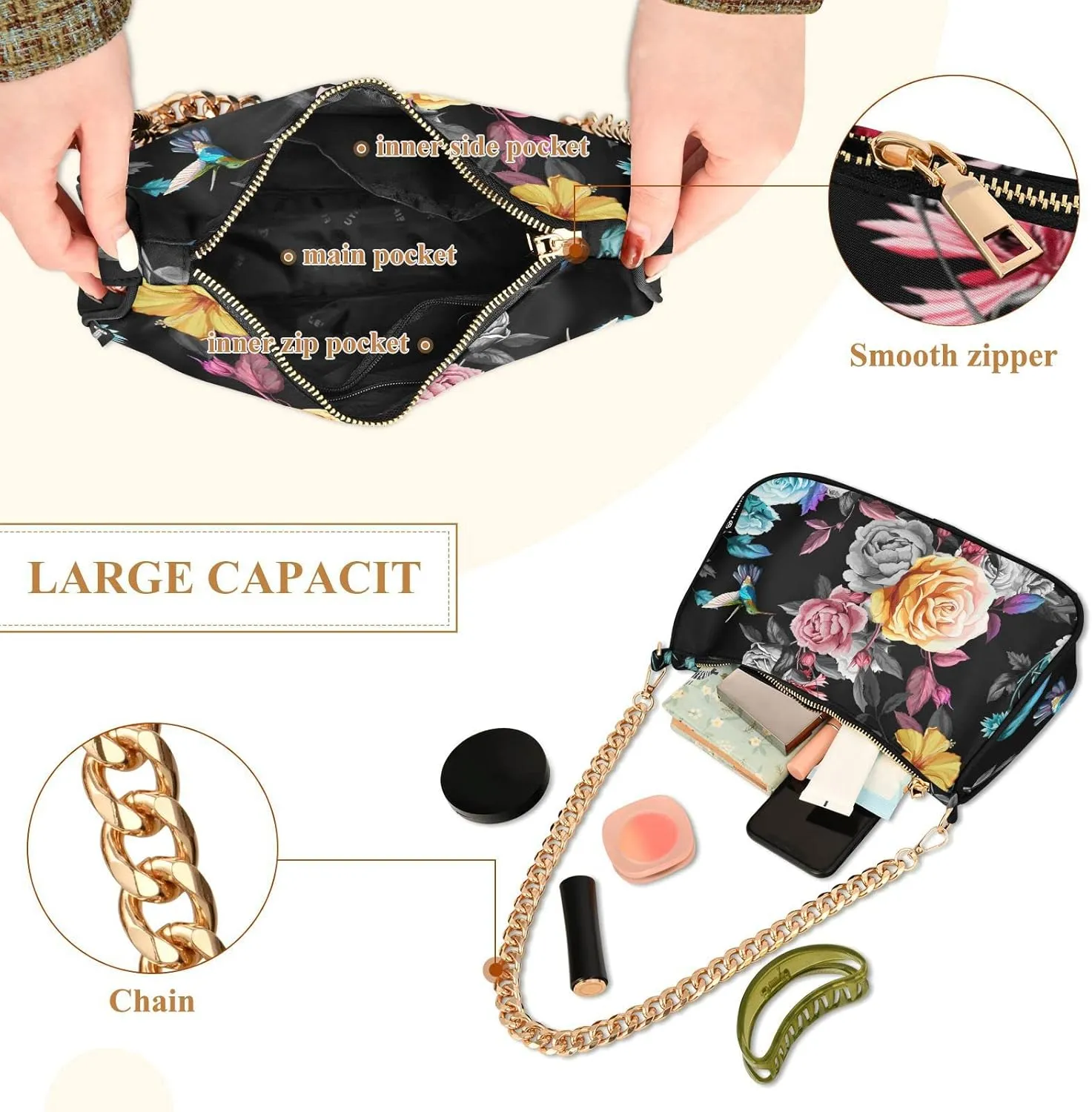 Women's Chain Bag, Shoulder Bag, Handbag Purse, Tote Bag, Fashion Underarm Bag