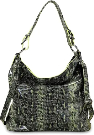 Women's Crossbody Bag with Adjustable Shoulder Strap in Snake Print Suitable for Casual and Formal Occasions