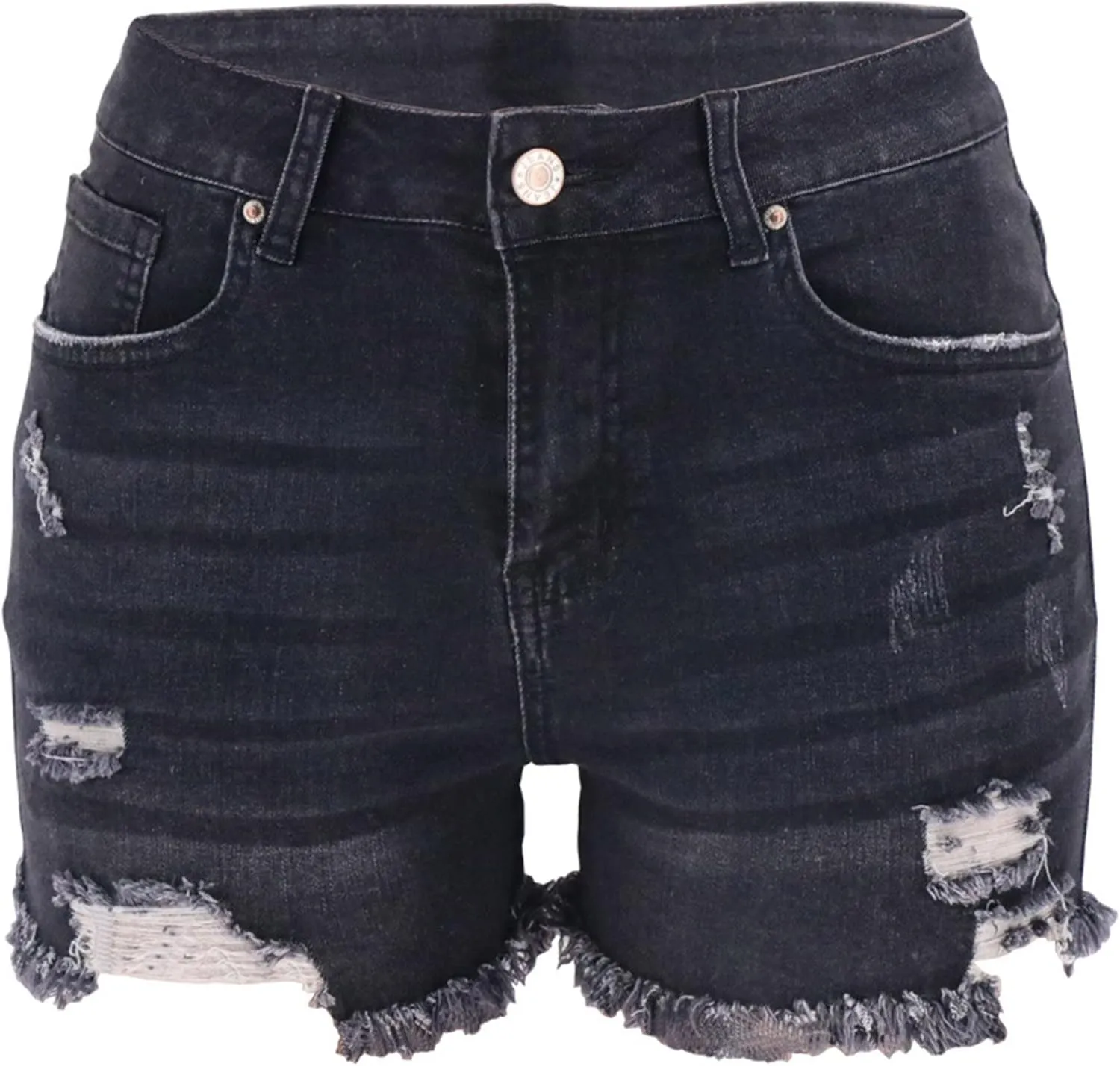Womens Denim Shorts Mid Rise Ripped Jean Shorts Summer Stretchy Jean Shorts Distressed Rolled Hem Jeans Shorts