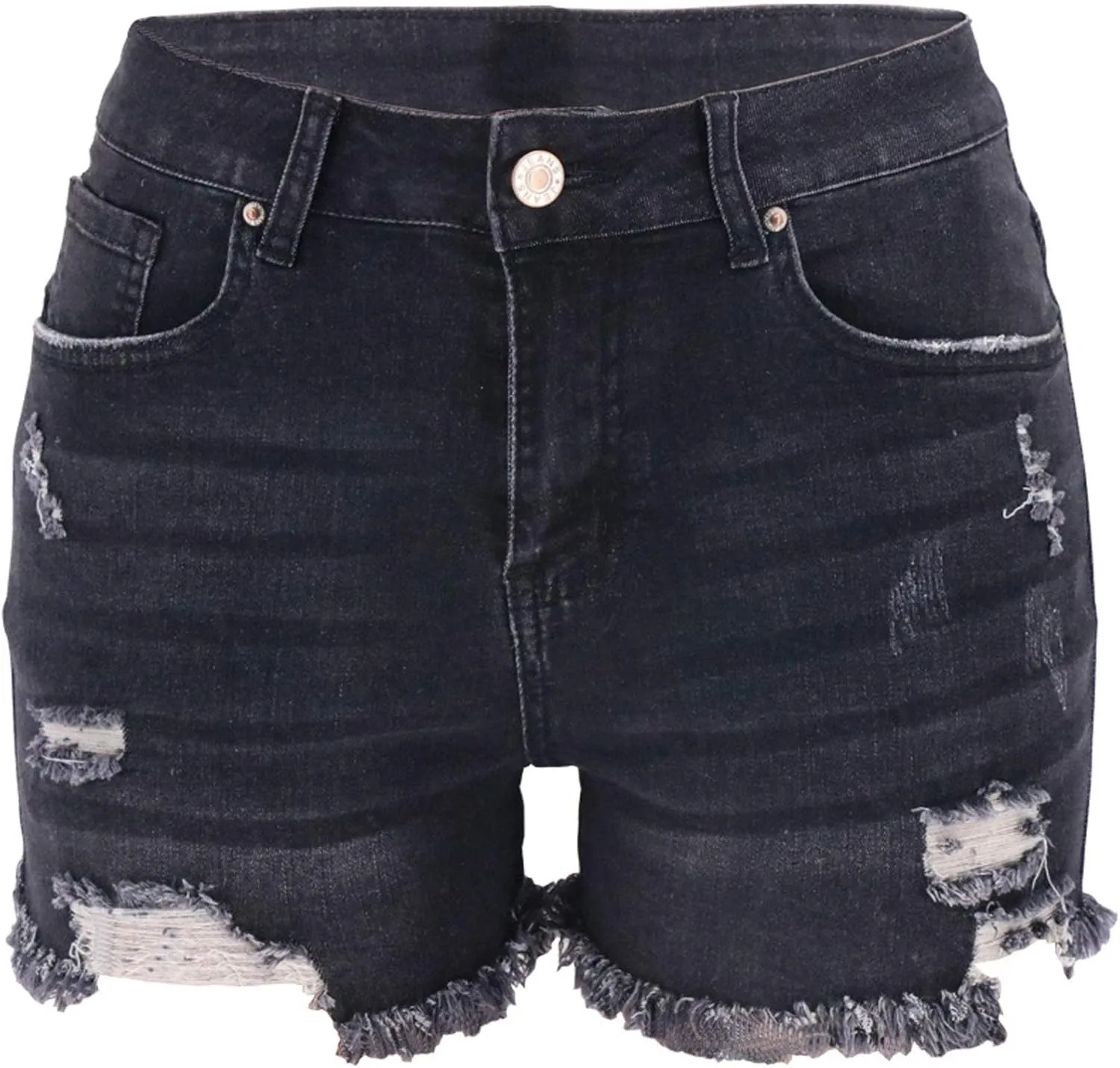 Womens Denim Shorts Mid Rise Ripped Jean Shorts Summer Stretchy Jean Shorts Distressed Rolled Hem Jeans Shorts