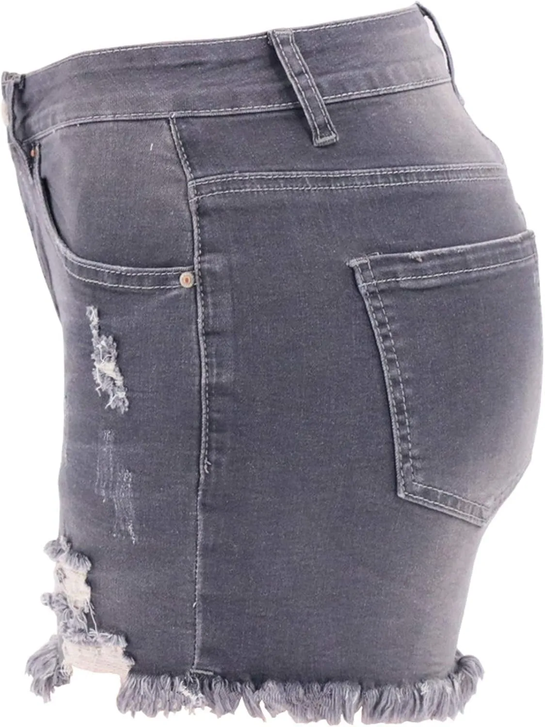 Womens Denim Shorts Mid Rise Ripped Jean Shorts Summer Stretchy Jean Shorts Distressed Rolled Hem Jeans Shorts