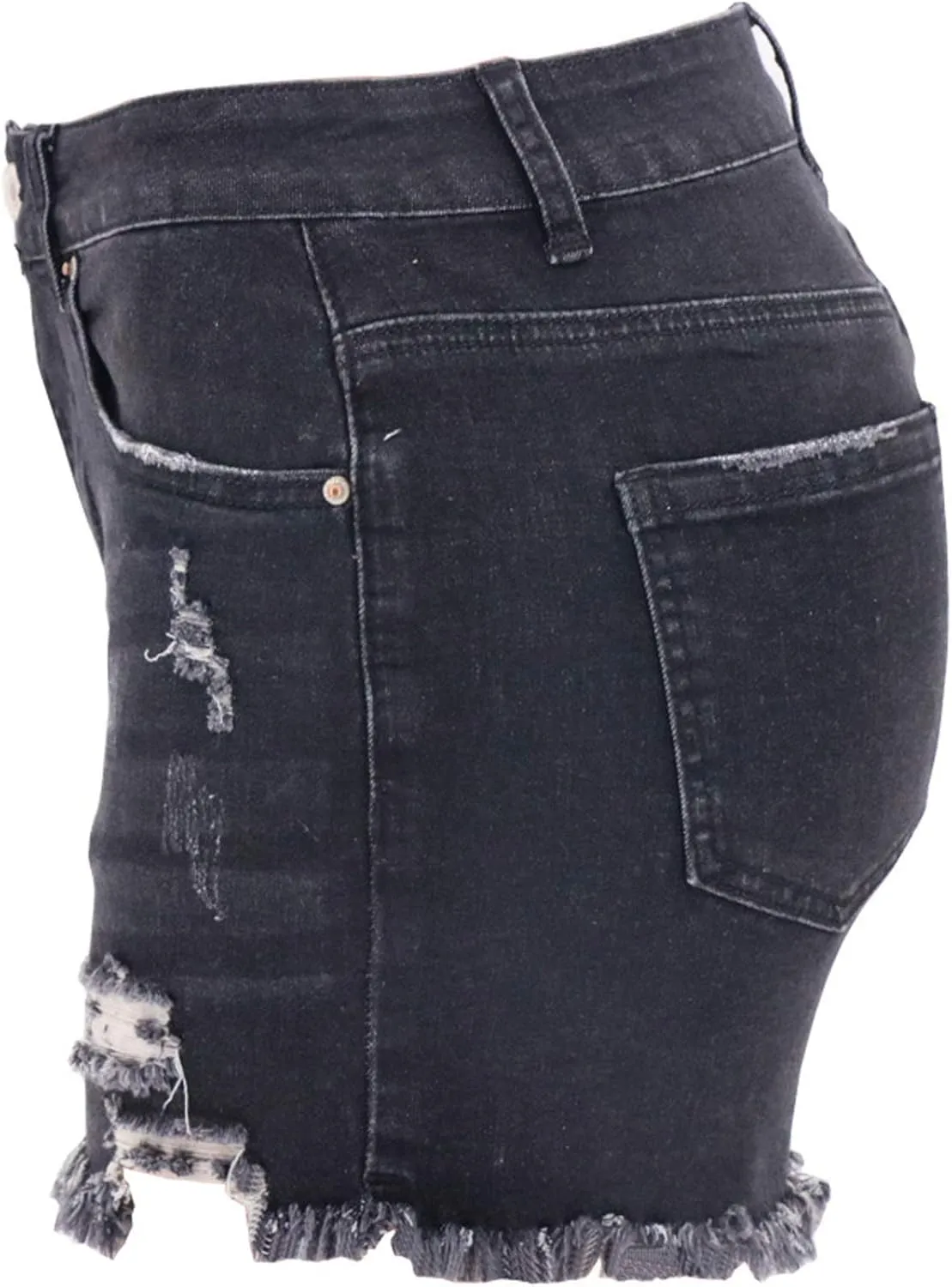Womens Denim Shorts Mid Rise Ripped Jean Shorts Summer Stretchy Jean Shorts Distressed Rolled Hem Jeans Shorts