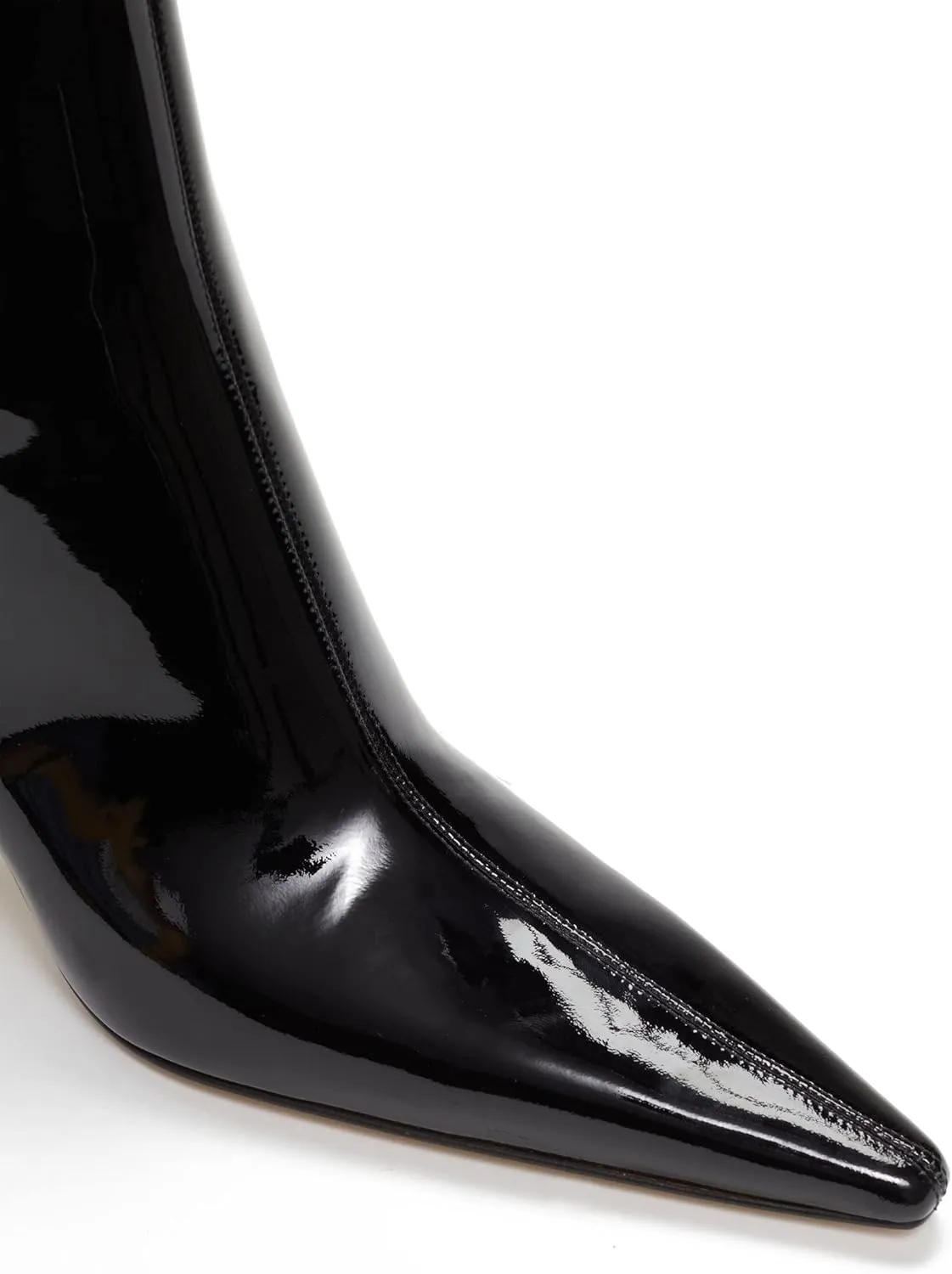Women's High Heel Ankle Boots Crystal Heart Rhinestones Embellished Sexy Pointed Toe Stilettos Dress Black Booties