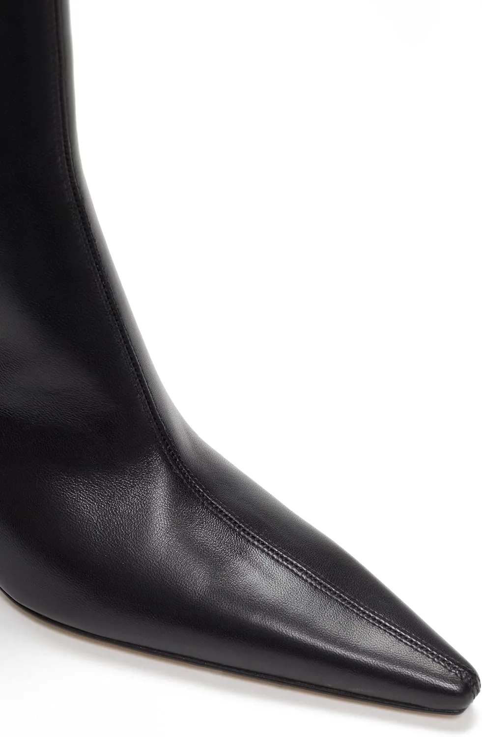 Women's High Heel Ankle Boots Crystal Heart Rhinestones Embellished Sexy Pointed Toe Stilettos Dress Black Booties