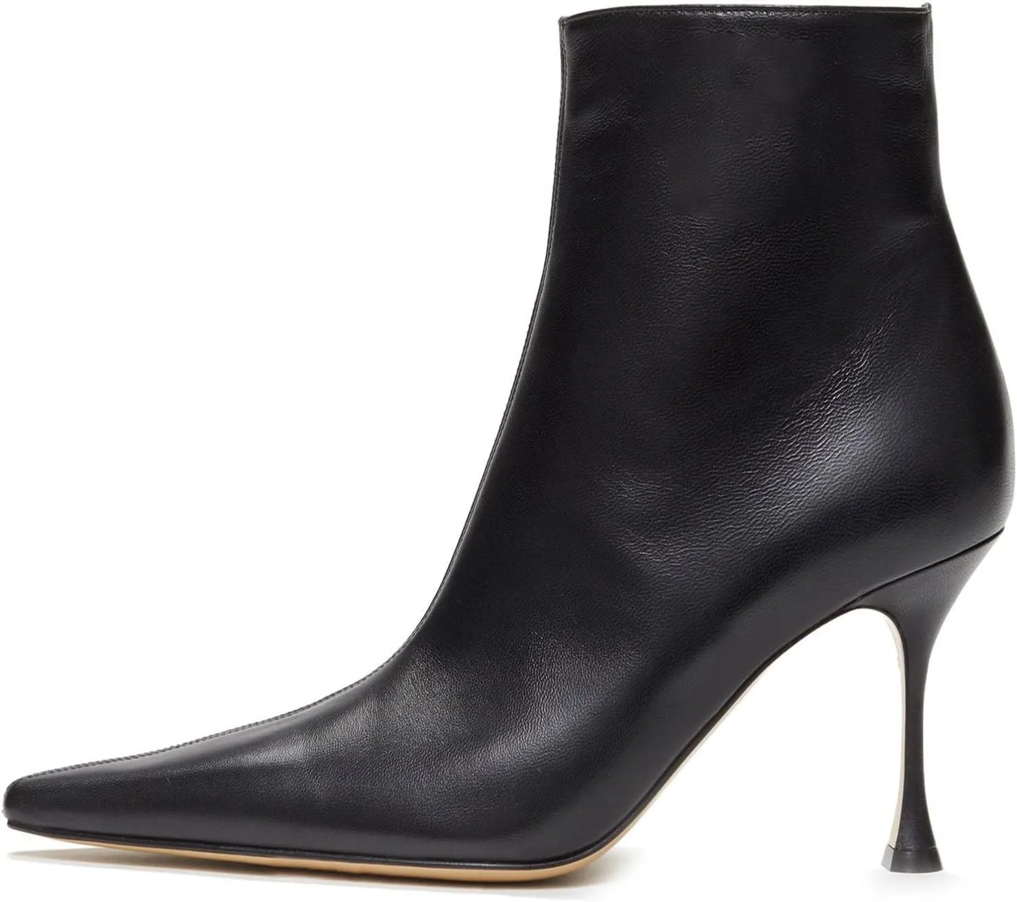 Women's High Heel Ankle Boots Crystal Heart Rhinestones Embellished Sexy Pointed Toe Stilettos Dress Black Booties