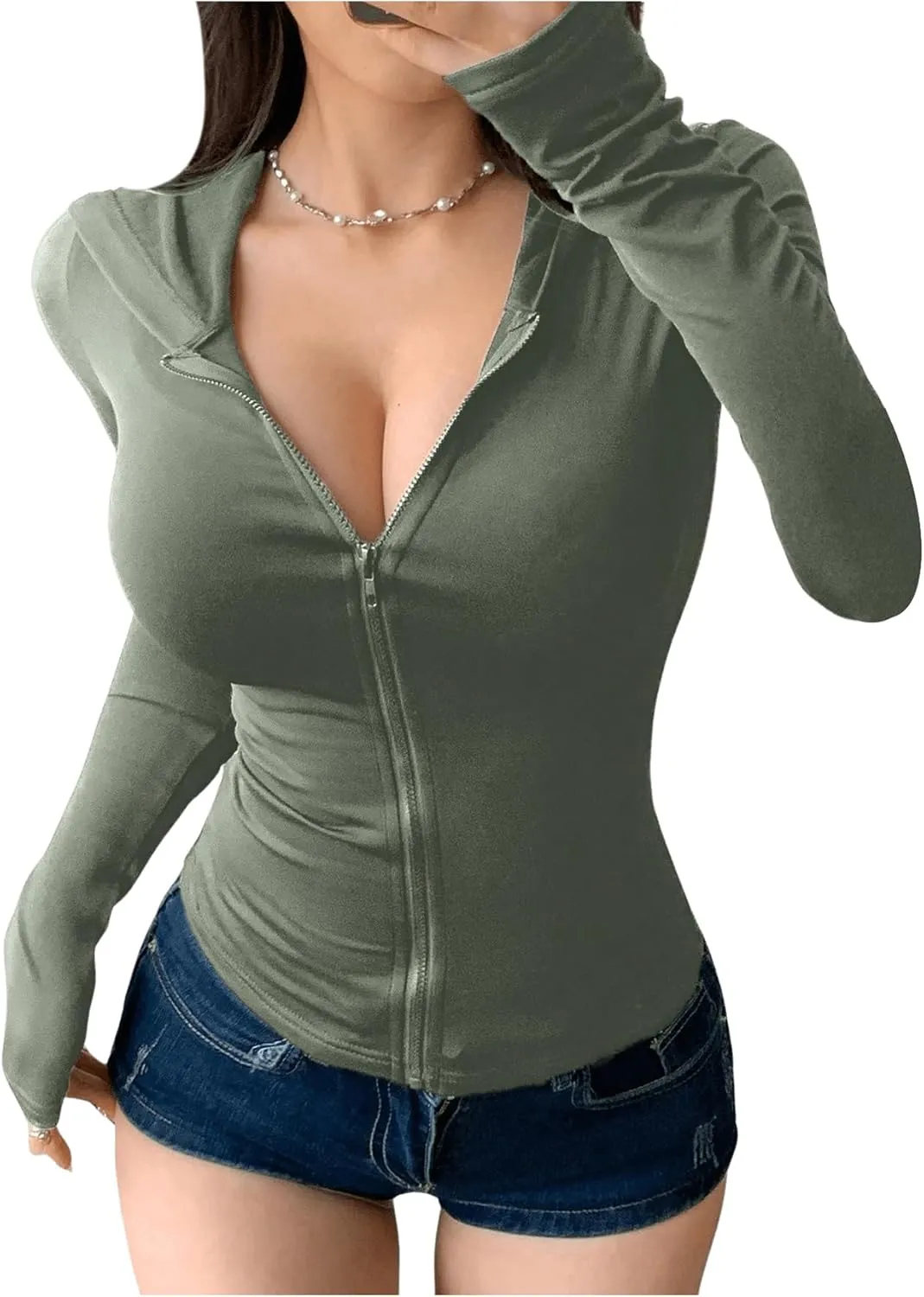 Women's Hooded Zip Up Workout Jacket Athletic Yoga Tops Slim Fit Long Sleeve Lightweight T Shirts