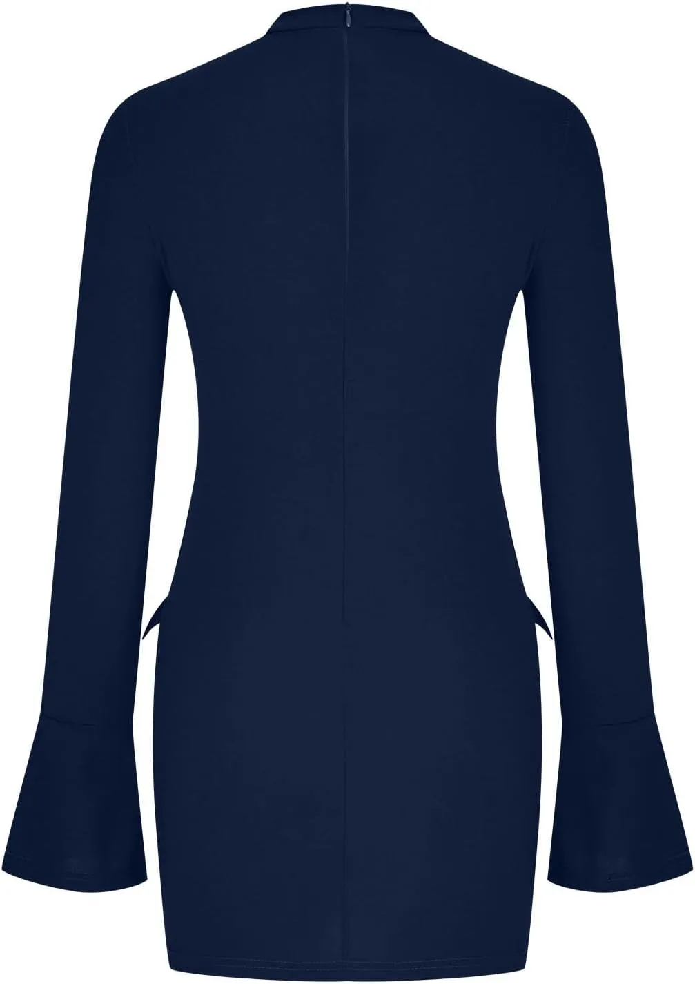 Women's Mini Dresses Business Formal Ruched Tight Fit Flowy Lightweight Basic Casual Dress Long Sleeve Fall Dresses