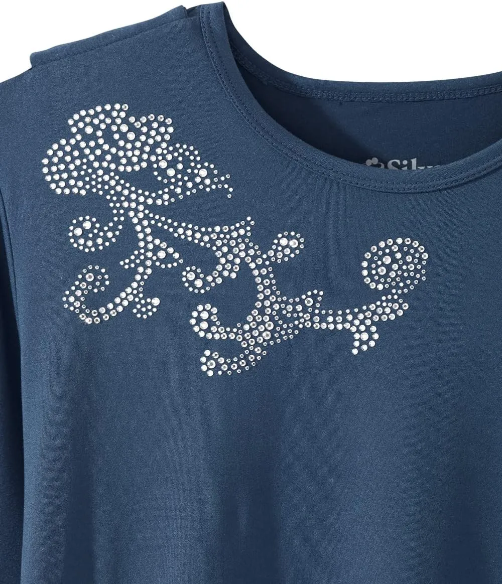 Women’s Open-Back Adaptive Long Sleeve Embellished Top