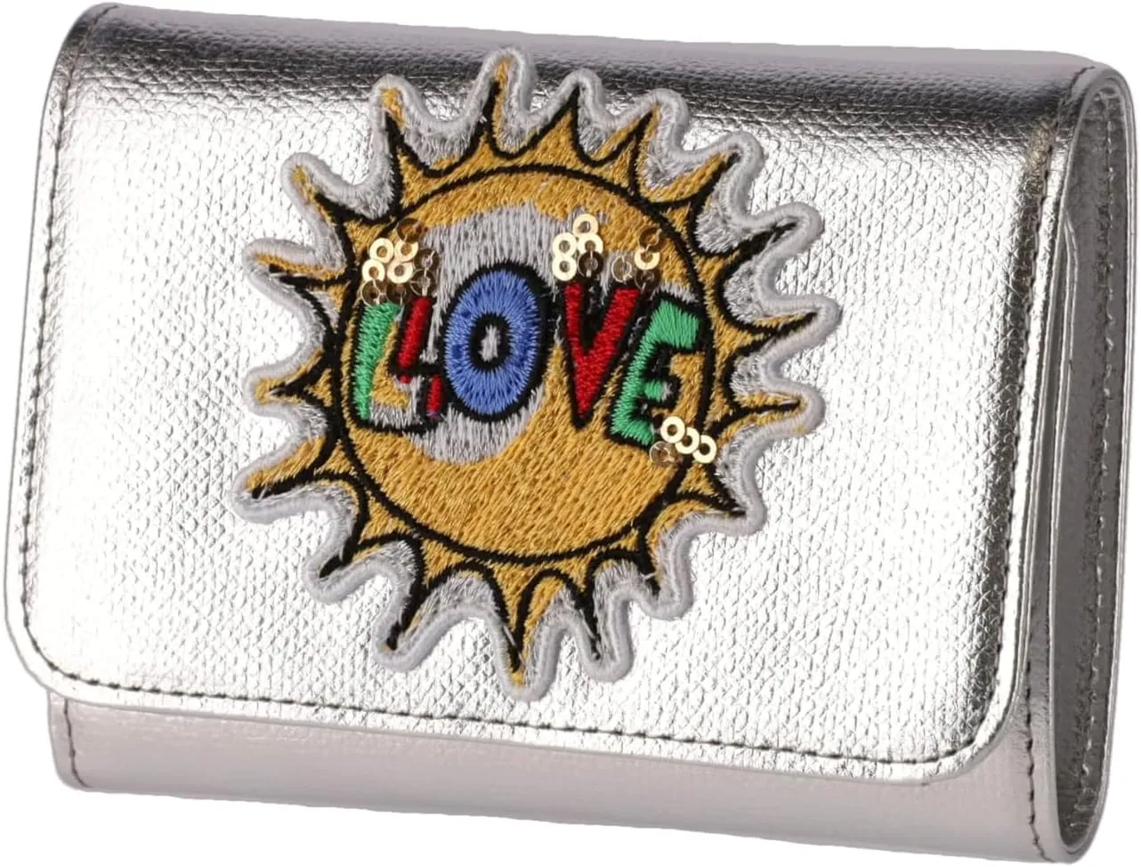 Women's Patch Embroidered Trifold Wallet