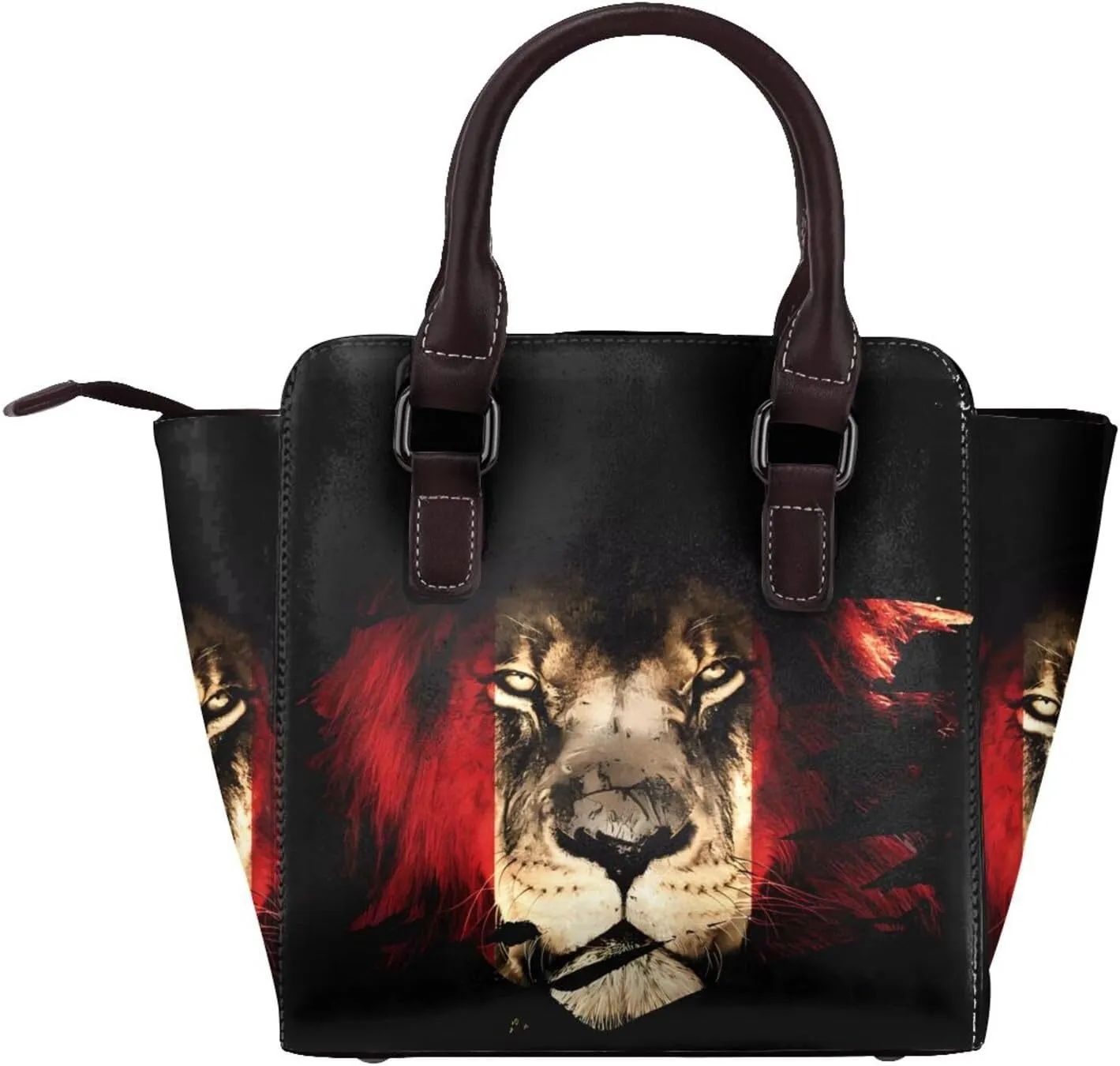 Women's Pu Leather Handbag Rivet Shoulder Bag Studded Top Handle Satchel Crossbody Tote Bag Punk Bag Purse