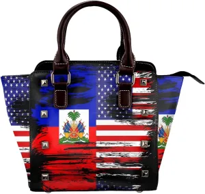 Women's Pu Leather Handbag Rivet Shoulder Bag Studded Top Handle Satchel Crossbody Tote Bag Punk Bag Purse