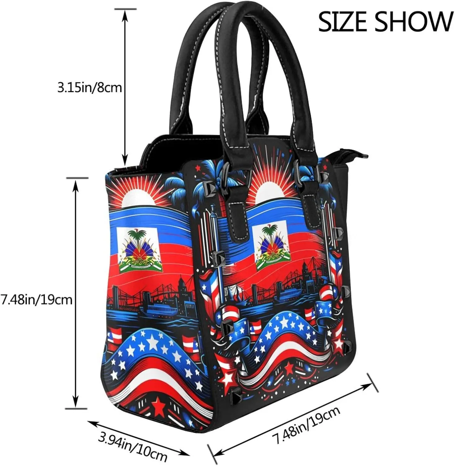 Women's Pu Leather Handbag Rivet Shoulder Bag Studded Top Handle Satchel Crossbody Tote Bag Punk Bag Purse
