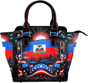 Women's Pu Leather Handbag Rivet Shoulder Bag Studded Top Handle Satchel Crossbody Tote Bag Punk Bag Purse
