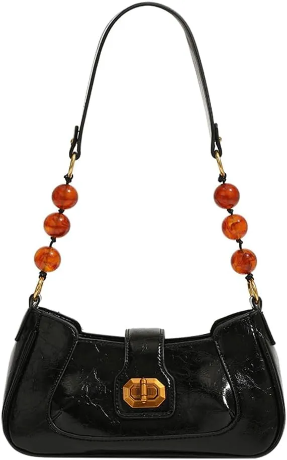 Women's Stylish Pearl Chain Shoulder Bag, Elegant Crossbody Purse for Work & Daily Use, Light Luxury Handheld Tote Bag